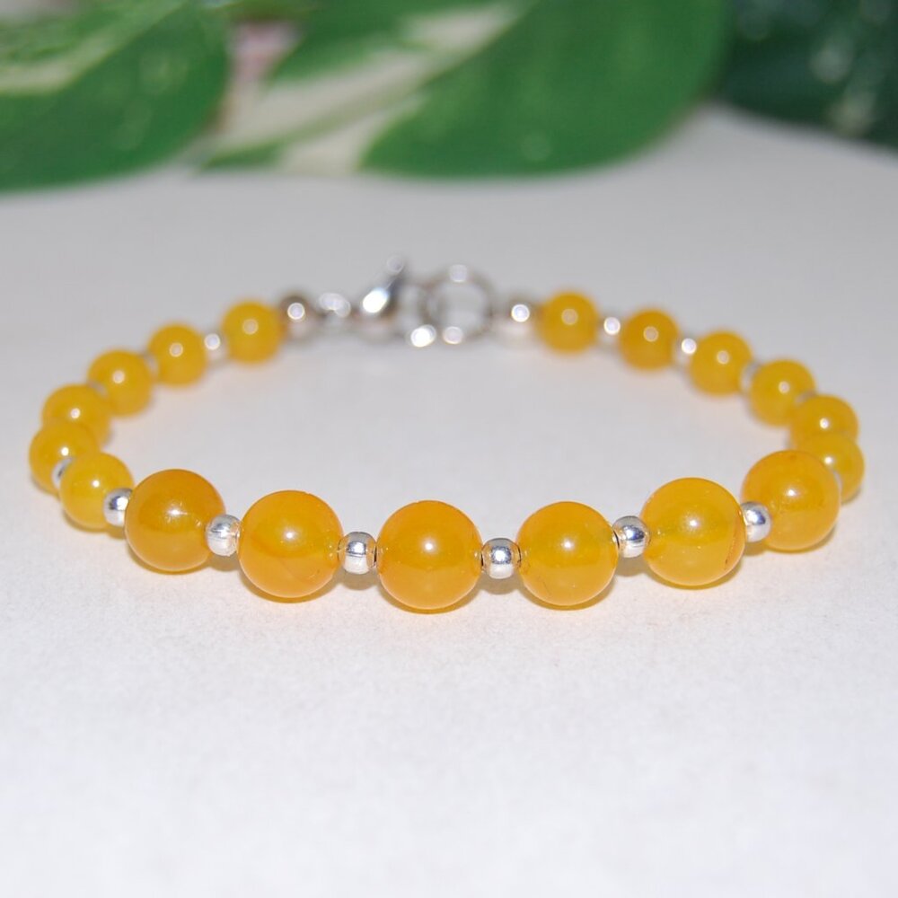 Yellow Jade Bracelet,Clasp Closure Bracelet,Yellow Jade Stone Bracelet